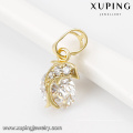 32281 xuping 14k chapado en oro diamante colgante de pescado